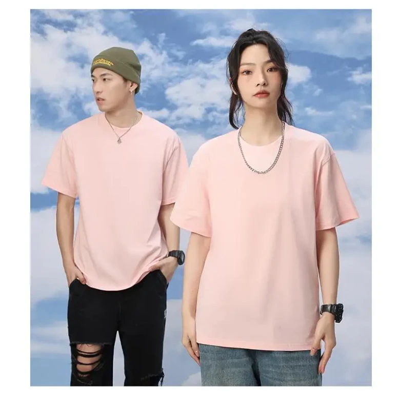 100-Cotton-Blank-Oversized-Tshirt-Heavy-Weight-Custom-Logo-Men-Women-Puff-Print-Screen-Print-T-Shirt