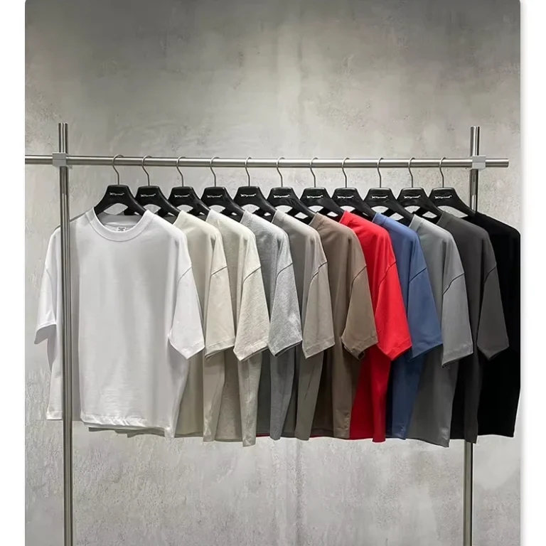 100-Cotton-Casual-Knitted-Custom-Logo-Regular-Fit-T-Shirt-Multi-Color-230GSM-Unisex