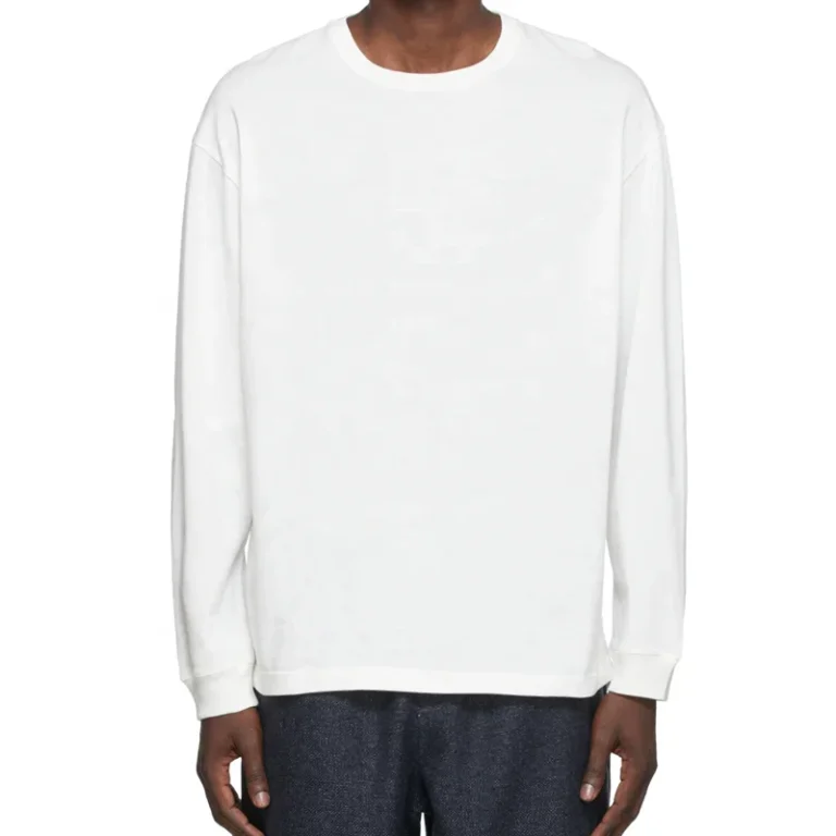 100-Cotton-Costom-Logo-High-Quality-Long-Sleeve-Tshirt-Casual-Heavy-Weight-Crewneck-Long-Sleeve-T-Shirt