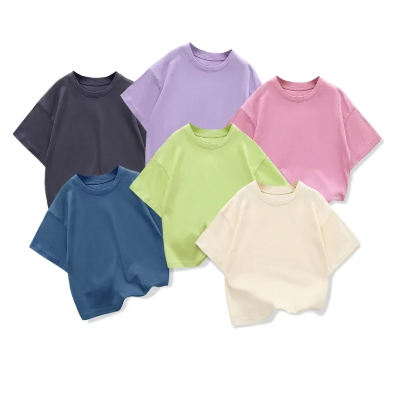 100-Cotton-Drop-Shoulder-Childrens-T-Shirt-Custom-Print-Logo-T-Shirt-for-Kindergarten-Summer-Oversized-Short-Sleeved-T-Shirts