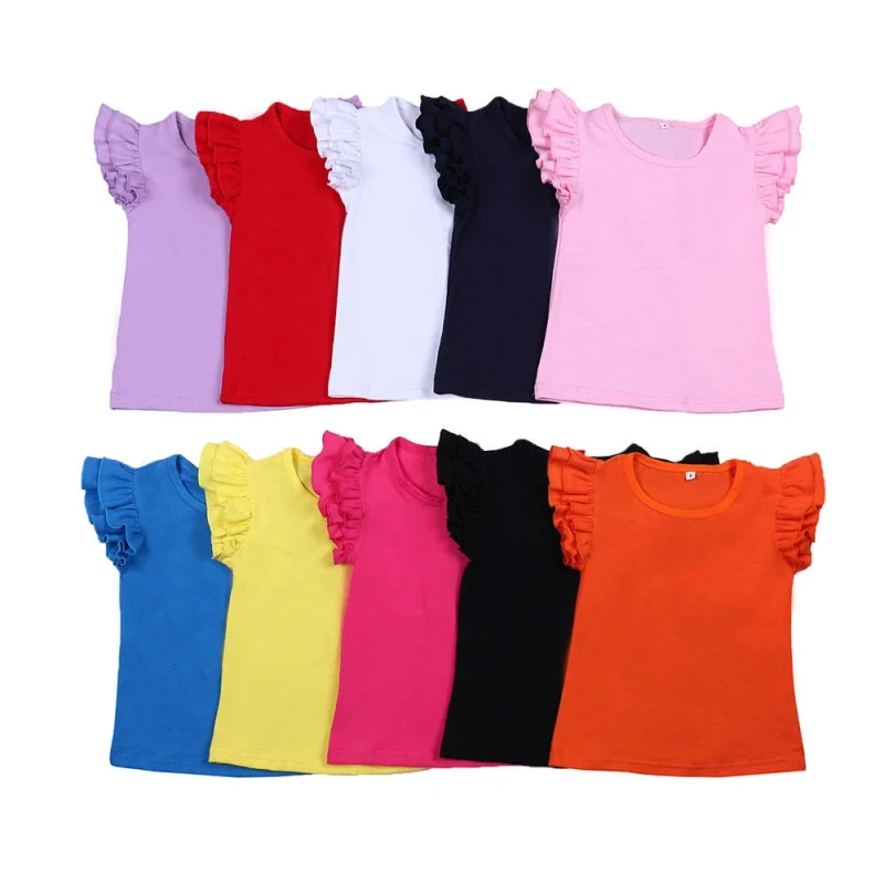 100-Cotton-Girls-T-shirts-Flutter-Sleeve-Summer-Custom-Color-Cotton-Baby-Girls-Toddler-Kids-Children-Tops-Blank-Girl-Shirts
