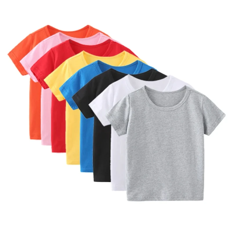 100-Cotton-Knitted-Solid-Color-Summer-Plain-T-Shirts