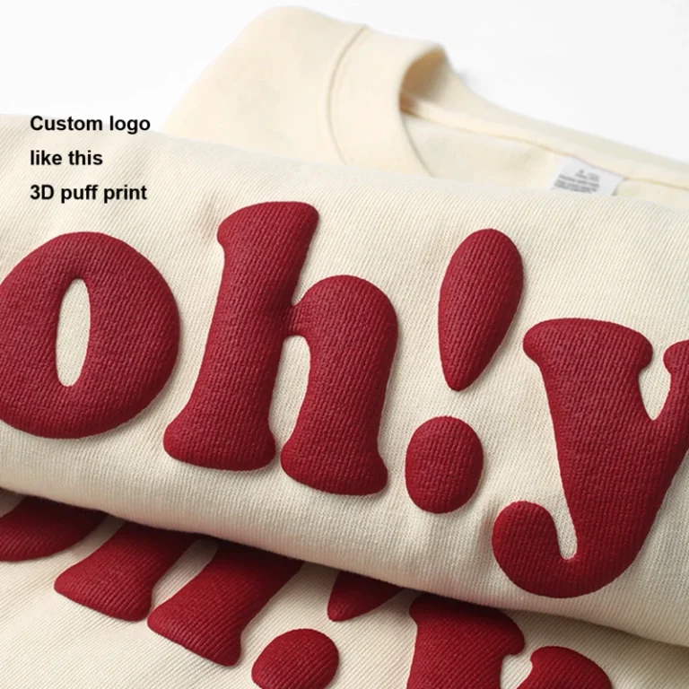 100-Cotton-Plain-Oversized-T-Shirt-for-Men-Heavy-Weight-Custom-Foam-3D-Screen-Logo-Short-Sleeve-Casual-Style-Puff-Print-Jersey