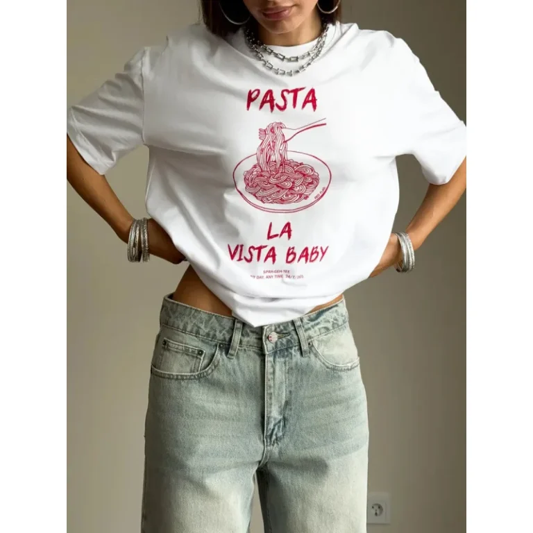 100-Cotton-Short-sleeved-Crew-Neck-T-shirt-American-Style-Lazy-Style-Loose-Fit-Printed-Casual-Mid-length-Summer