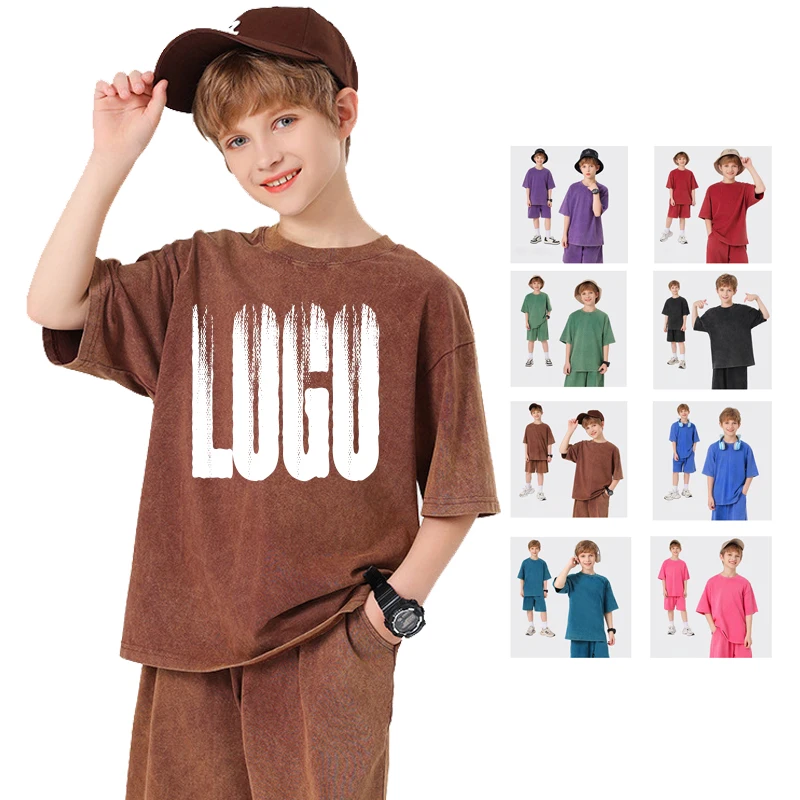 100-Cotton-Soft-Kids-T-Shirt-Vintage-Acid-Wash-T-Shirt-Custom-High-Quality-Print-Popular-Heavy-Cotton-T-Shirt-Shorts