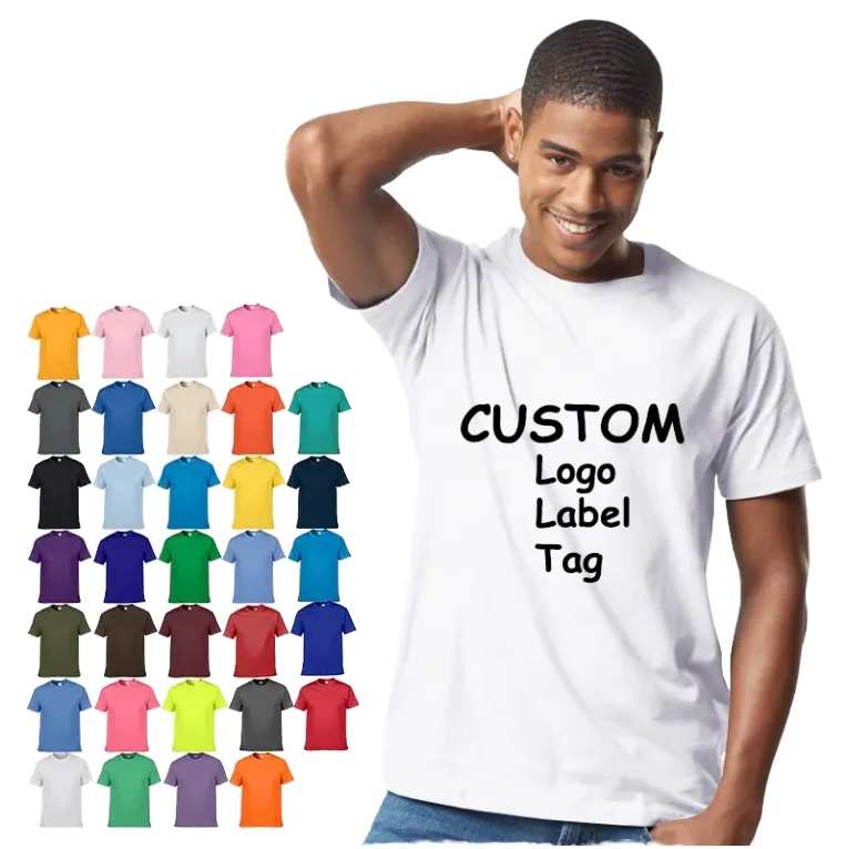 100-Cotton-T-Shirts-for-Men-Custom-Print-Logo-O-Neck-Solid-Color-180-GSM-Regular-Short-Sleeves-Tshirts