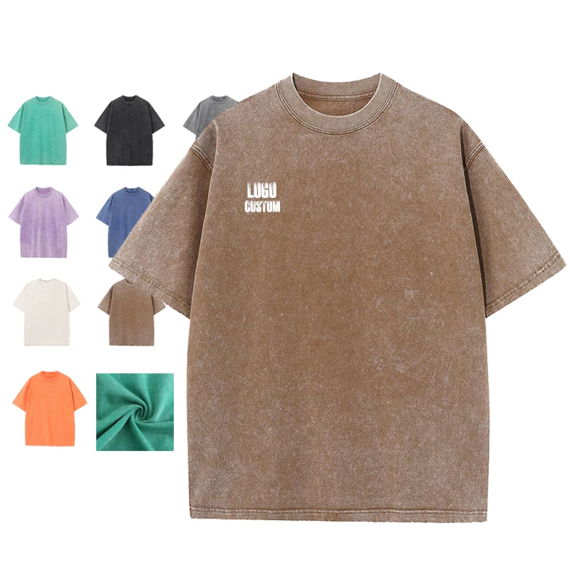 100-Cotton-T-shirt-Acid-Wash-Heavyweight-Oversized-High-Quality-Vintage-t-shirt-Screen-Print-Custom-Logo