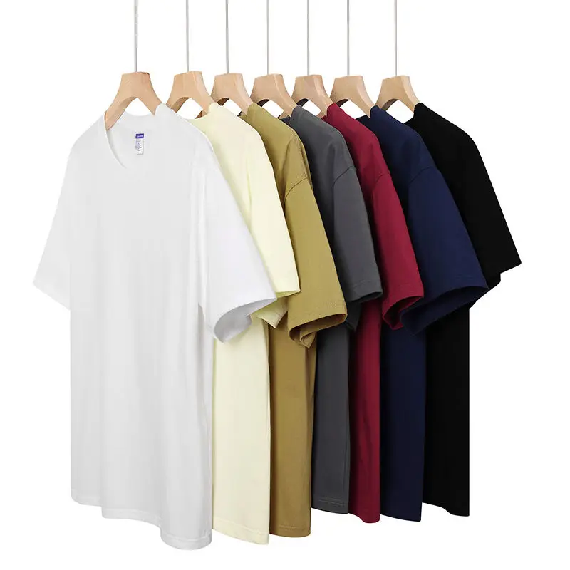 100-Cotton-Vintage-Woven-Dot-Pattern-Mens-Summer-T-Shirt-220-Grams-Anti-Wrinkle-Anti-Pilling