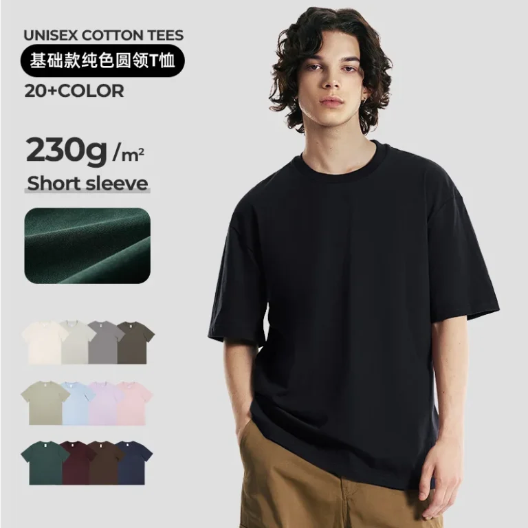 100-Cotton-Woven-Silk-Screen-Printed-Embroidered-Vintage-Casual-Mens-O-Neck-T-Shirt-Blank-Quick-Dry-Custom