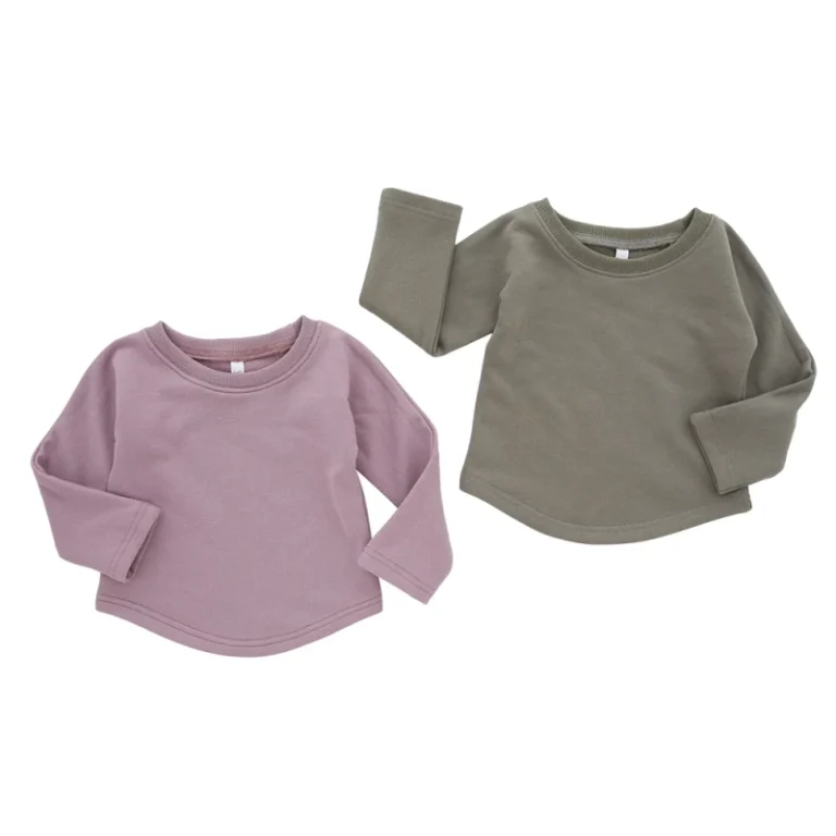 100-Organic-Cotton-Knit-Long-Sleeve-Tee-Kids-Baby-T-Shirt