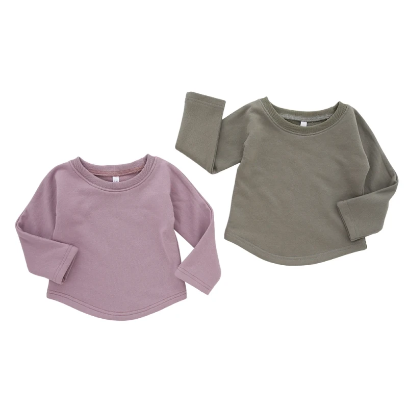 100-Organic-Cotton-Knit-Long-Sleeve-Tee-Kids-Baby-T-Shirt