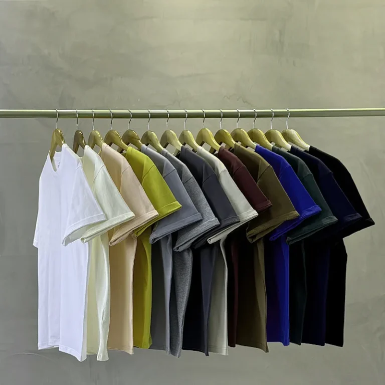 100-Organic-Cotton-Solid-Slim-Fit-Knitted-Blank-230G-Heavy-Weight-Custom-3D-Logo-Mens-T-Shirt