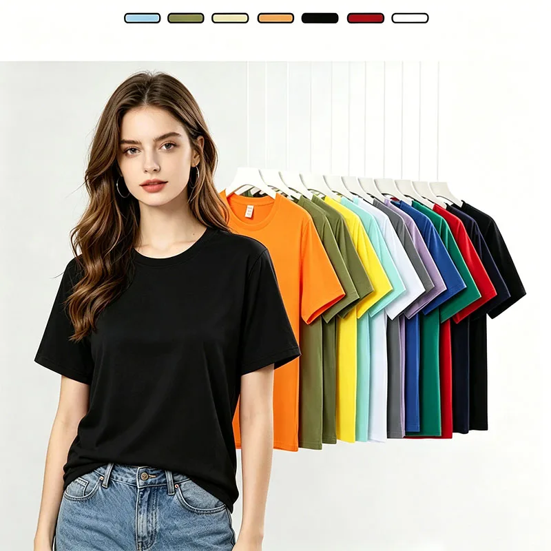 100-Polyester-Plain-T-shirts-Anti-Shrink-Wrinkle-Free-Promotional-Uniform-Blank-Tee-for-Sublimation-Printing