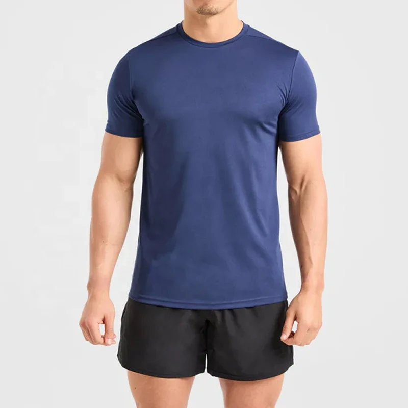 100-Polyester-Relaxed-Fit-Quick-Dry-Short-Sleeve-T-Shirts-Comfort-Performance-Training-Blank-Shot-Sleeve-Front-Logo