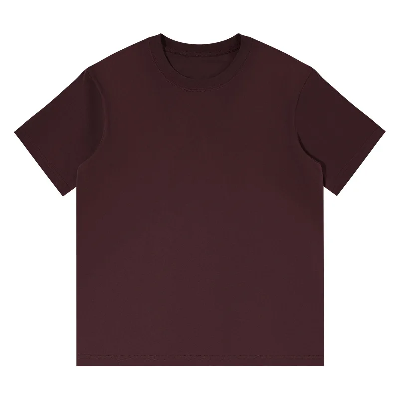 100-Pure-Cotton-Casual-Blank-Short-sleeved-Mens-and-Womens-T-shirt-230g-Heavyweight-Solid-Color-Casual-Fashion
