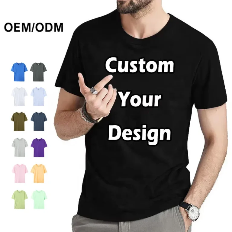 100-cotton-T-shirt-for-men-loose-fit-printed-180GSM-heavyweight-blank-T-shirt-O-Neck