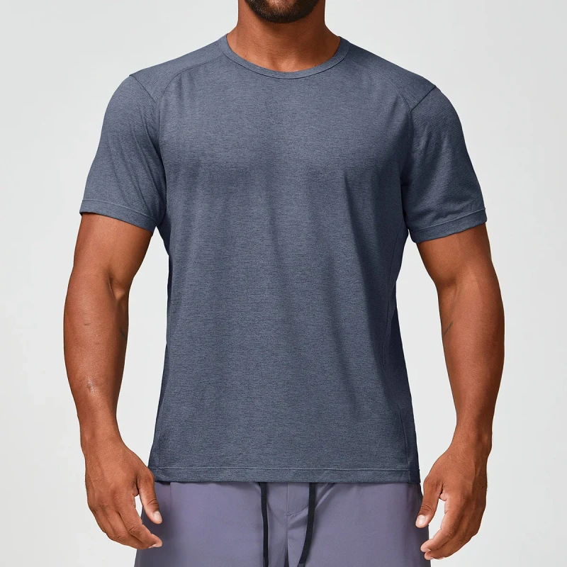 1143-Mens-Quick-drying-Breathable-Polyester-Sports-Fitness-Leisure-T-shirt-Solid-Crewneck-Outdoor-Hiking-Commuter