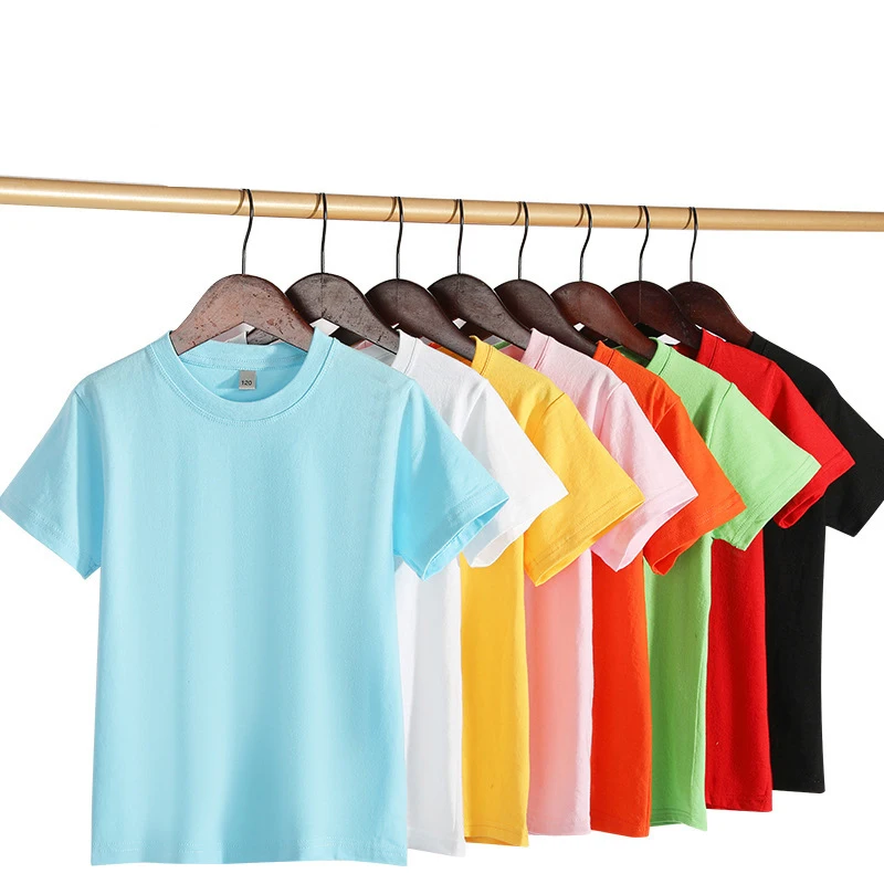 180-Gsm-Combed-Cotton-Short-Sleeve-Unisex-Kids-Clothing-Blank-Crewneck-Kids-T-Shirts-Custom-T-Shirts-With-Logo-for-Kids