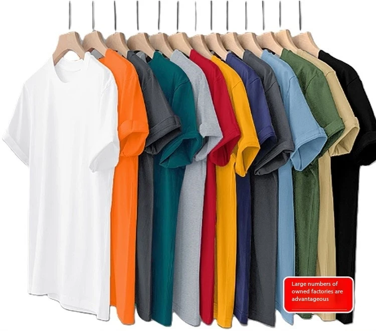 180g-Combed-Cotton-Eco-Friendly-Crew-Neck-Solid-Color-Straight-Cut-Short-Sleeve-Casual-T-Shirt