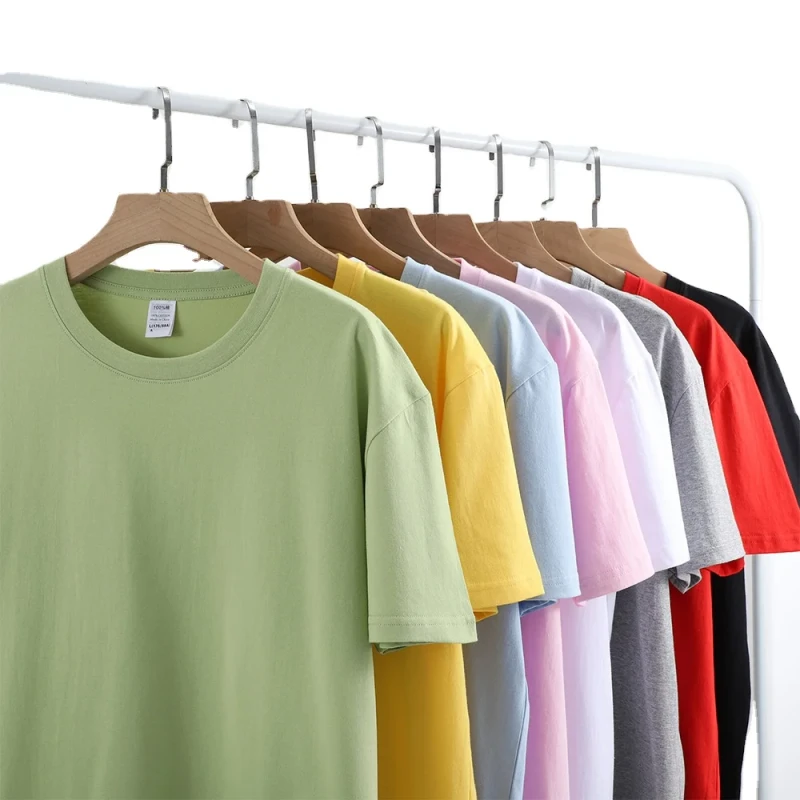 180g-Pure-Color-100-Cotton-Short-Sleeve-Custom-Logo-Printing-Men-and-Women-Solid-Men-T-Shirt-T-Shirts