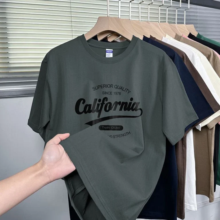 200-GSM-Solid-Printed-Short-Sleeve-Fashion-Sporty-Breathable-Mens-Casual-T-shirts