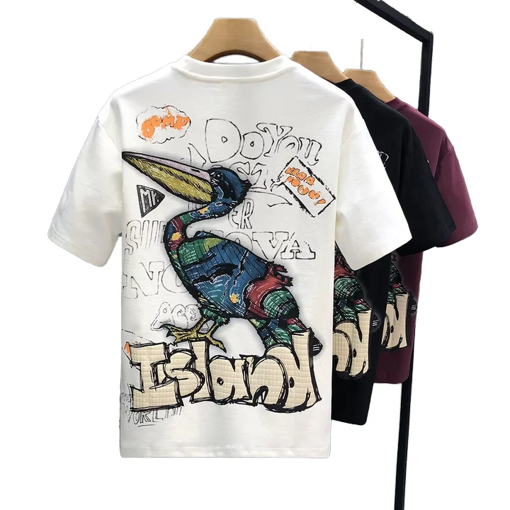 200-Grams-High-Quality-100-Pure-Cotton-Knitted-Fabric-Mens-O-Neck-Short-Sleeve-Anti-Wrinkle-Casual-Style-T-Shirt-Personalized