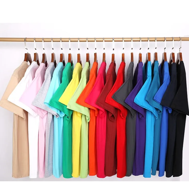 200G-Eco-Friendly-Pure-Cotton-Crew-Neck-Solid-Color-Loose-Fit-Summer-Short-Sleeve-T-Shirt