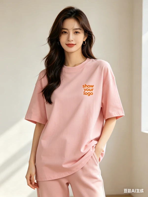 200g-100-Cotton-Drop-Shoulder-Crewneck-Breathable-Anti-Wrinkle-Moisture-Wicking-Womens-T-Shirt-Casual-Trendy-Spring-Summer