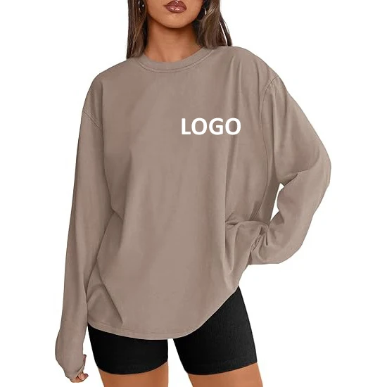 200g-Womens-Oversized-Round-Neck-Cotton-Milk-Silk-Clothing-Drop-Shoulder-Long-Sleeve-Blank-Custom-Style-Layering-T-Shirt-Women