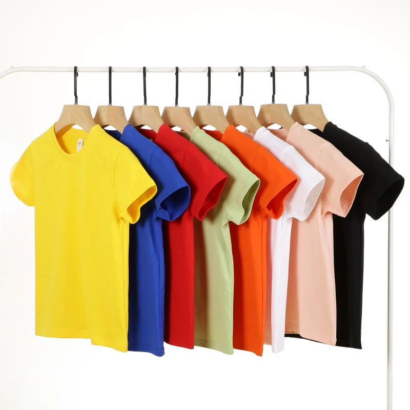 210gsm-Cotton-T-Shirt-for-Kids-Boys-Soft-Breathable-Blank-Childrens-Short-Sleeve-Tee-for-Custom-Logo-Printing