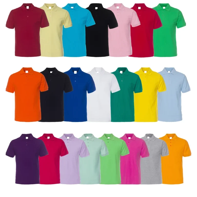 220-Gsm-100-Cotton-Unisex-Mens-Women-Multicolor-Solid-Custom-Logo-Solid-Color-Short-Sleeve-Plain-T-Shirt-Polo-Shirt