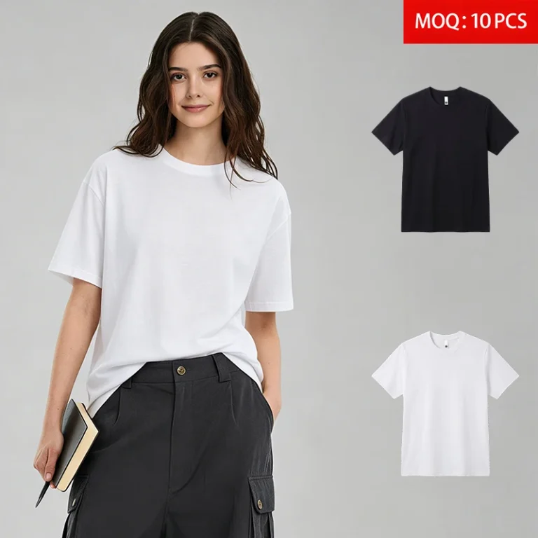 220g-Breathable-Lyocell-Cotton-Poly-Spandex-Slim-Fit-Women-T-Shirts-Plain-Blank-Tops-Custom-Logo-Embroidery-Soft