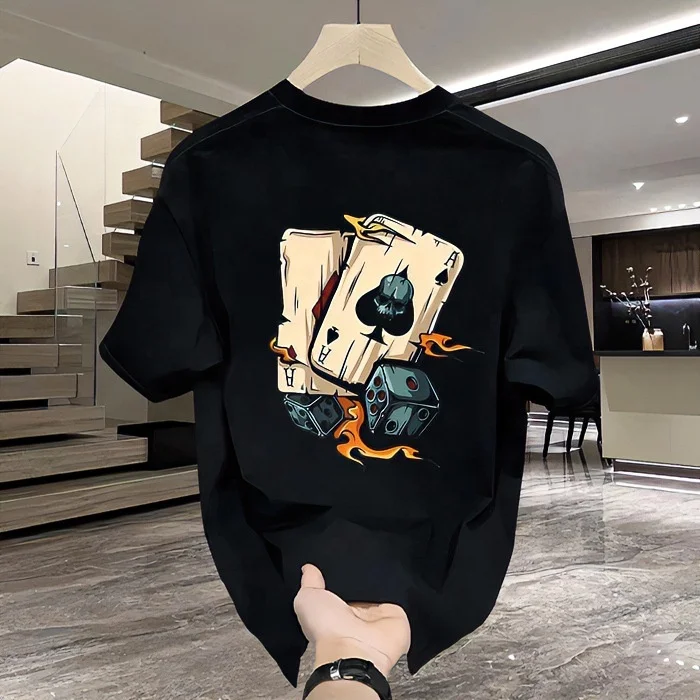 220g-Cotton-Mens-New-Crew-Neck-T-Shirts-Cotton-Graphic-Trendy-Summer-Casual-Bestseller