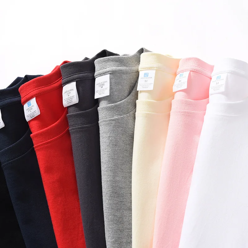 220g-Heavy-Short-Sleeve-Mens-Summer-T-Shirt-Blank-Solid-Breathable-Cotton-T-Shirt-Custom