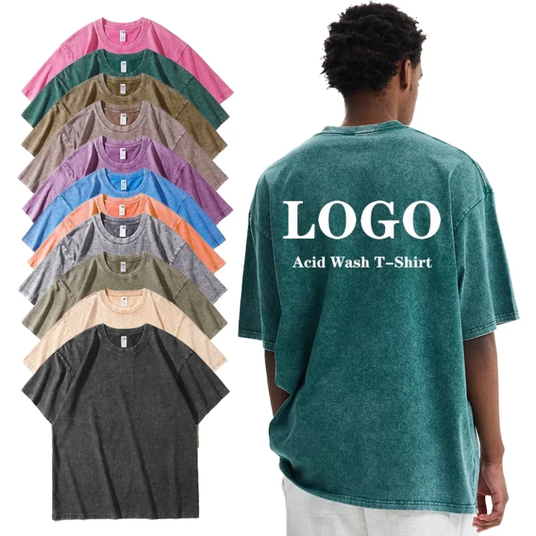 220gsm-100-Cotton-Mens-Casual-Oversized-Loose-Fit-Acid-Washed-Silk-Screen-Printed-T-Shirt-With-Front-Custom-Logo