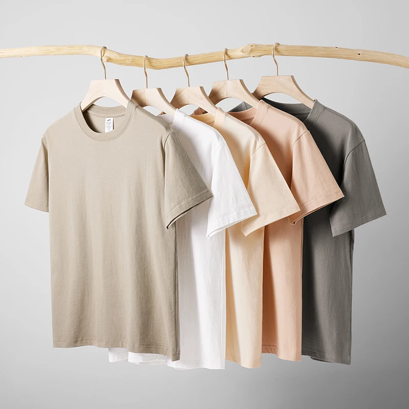 230-Gsm-T-Shirt-High-Quality-Streetwear-100-Cotton-Blank-Heavyweight-Tee-Shirt-in-Stock