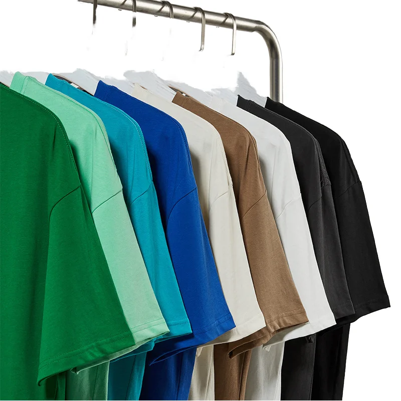 230G-100-Cotton-Mens-Summer-T-Shirt-Heavyweight-Solid-Color-Loose-Fit-Basic-Tee-Top-Oversize-Men-Tshirts