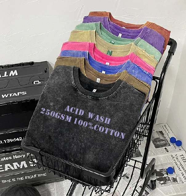 230GSM-Oversized-Acid-Wash-t-Shirt-100Cotton-Drop-Shoulder-Heavyweight-Streetwear-Acid-Wash-t-Shirt
