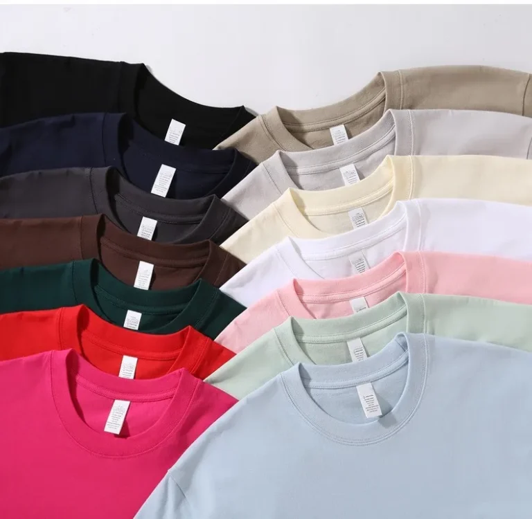 230g-Combed-Cotton-Casual-Loose-Inner-Layer-Round-Neck-T-Shirt