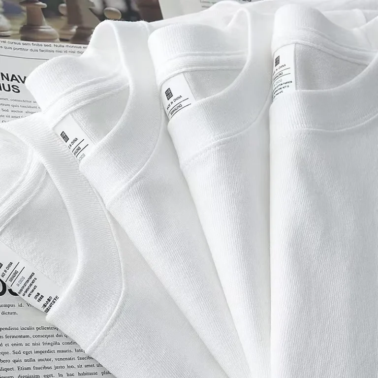 230g-Cotton-O-Neck-Short-Sleeve-Casual-Loose-Blank-T-shirts-Mens-White-t-Shirts-Custom