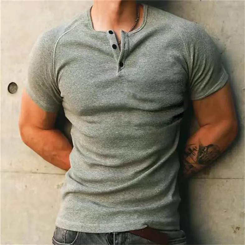230g-Cotton-Vintage-Solid-Blank-Mens-Loose-fitting-Short-Sleeve-Breathable-Sweat-absorbent-T-shirt
