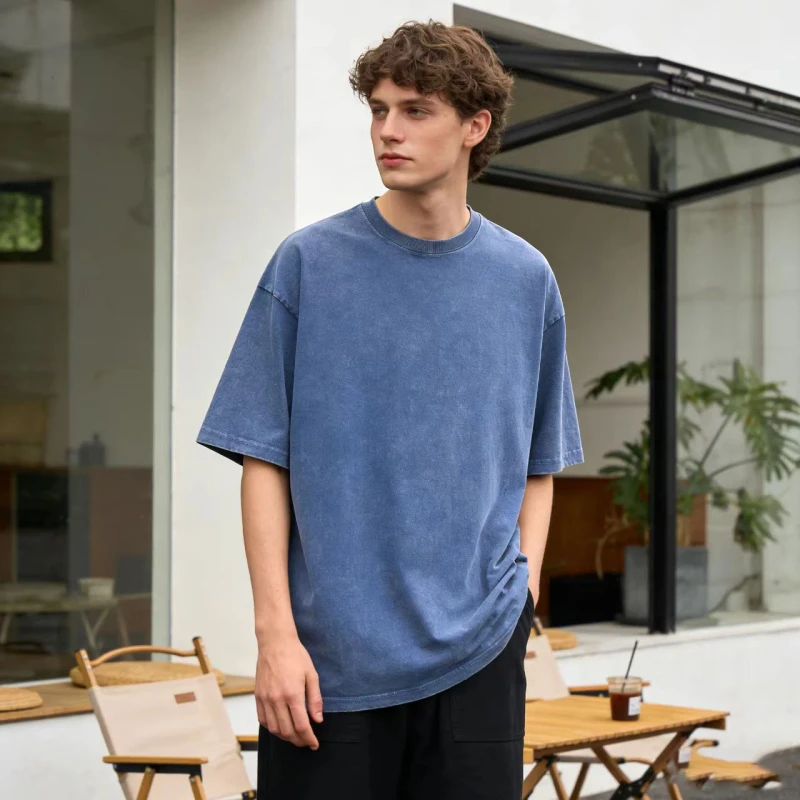 230g-Plain-Dyed-Oversized-100-Cotton-Eco-Friendly-Style-T-Shirts-Comfortable-Street-Fashionable-Blank-Custom