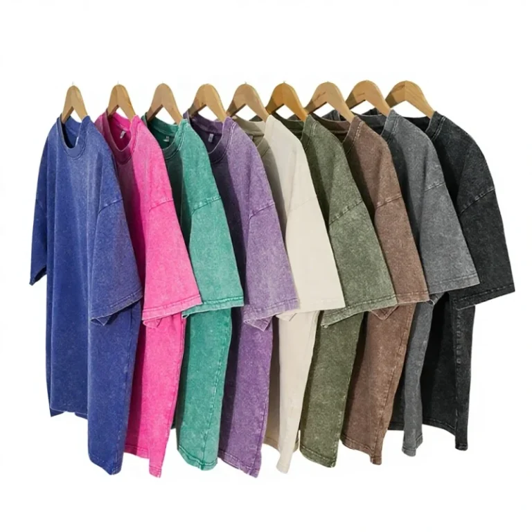 230g-Retro-Washed-Breathable-Long-staple-Cotton-Loose-Fit-O-Neck-Crew-Pullover-Heavyweight-Mens-T-Shirt