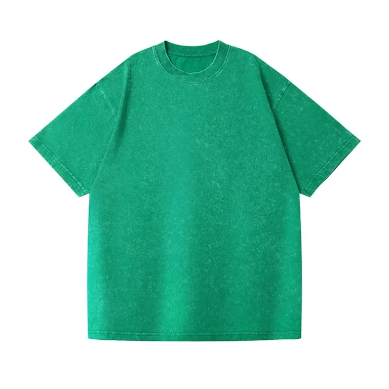 230g-Washed-Vintage-Heavyweight-T-Shirt-American-Retro-Oversized-Drop-Shoulder-Crew-Neck-Short-Sleeve