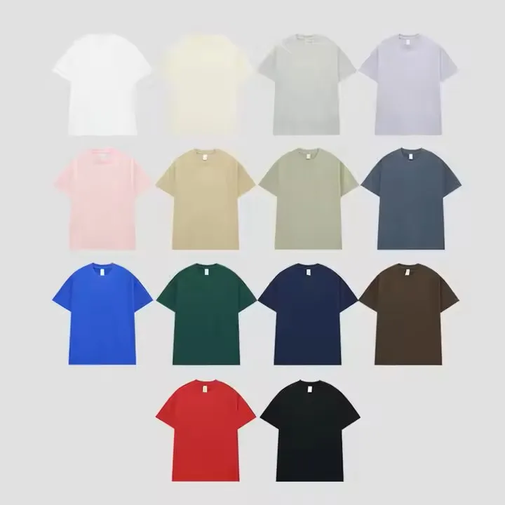 230gsm-100-Cotton-O-Neck-Unisex-Slim-Fit-T-Shirt-Customizable-Logo-Short-Sleeve-Casual-Daily-Streetwear-for-Men