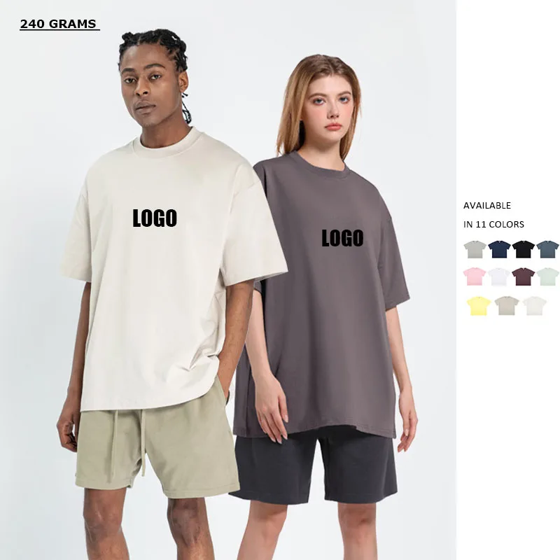 240-Grams-Unisex-Loose-Custom-Unisex-Casual-Oversize-Shoulder-Off-Version-of-the-Solid-Color-T-Shirt