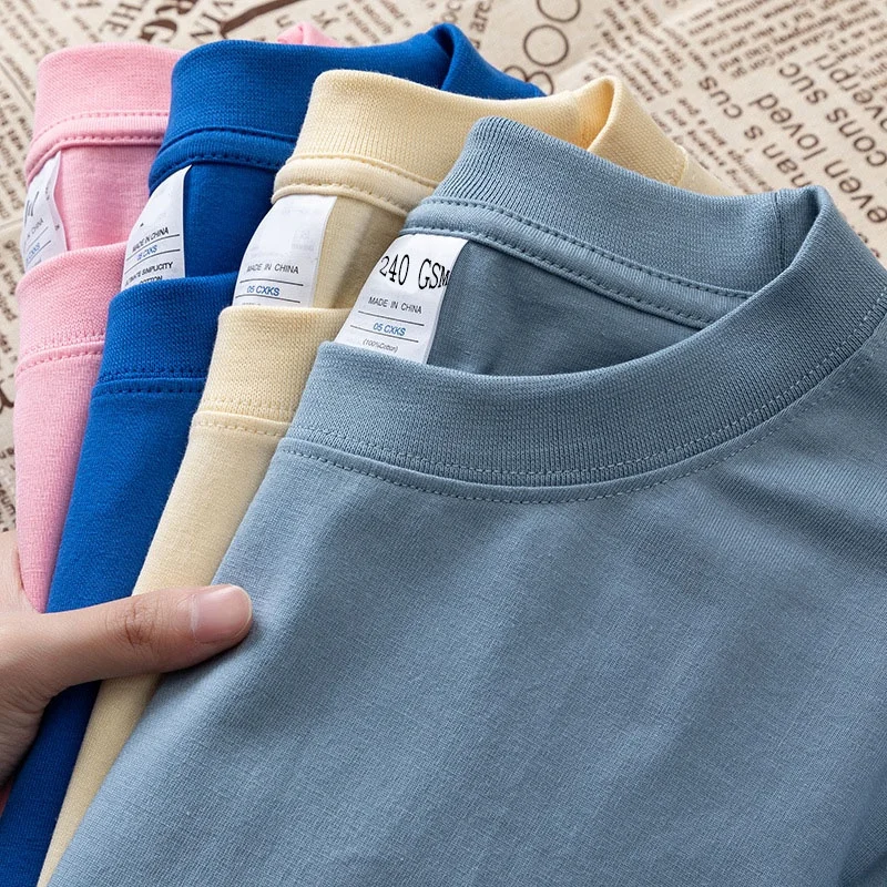 240-Gsm-100-Cotton-T-Shirt-Custom-Logo-Puff-Printing-Oversized-T-Shirt-Custom-Screen-Printing-Heavyweight-T-Shirt