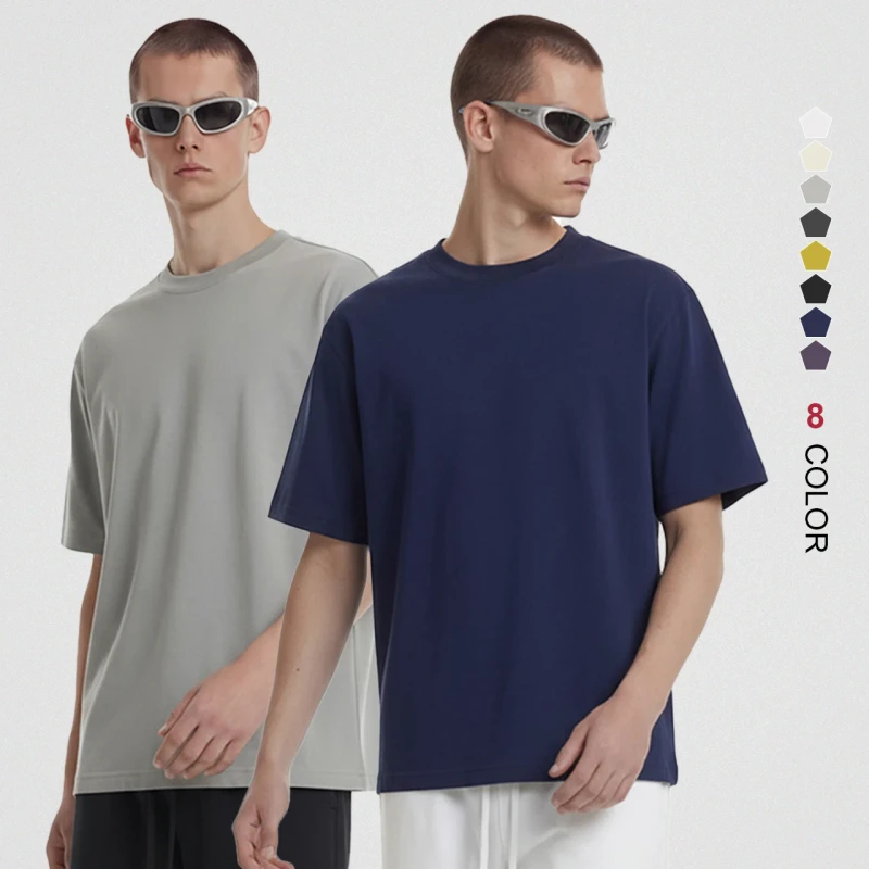 245gsm-Quick-dry-Men-Cotton-Polyester-Shirt-Custom-Print-O-neck-Men-Tshirt-Short-Sleeve-Oversized-T-Shirt