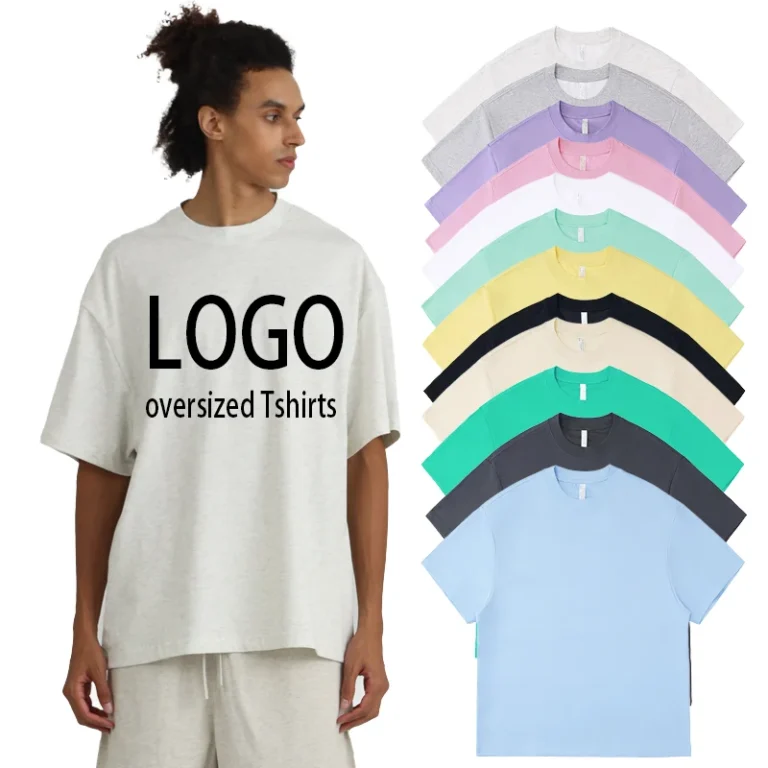 250-GSM-Quick-Drying-Custom-T-Shirt-for-Men-Heavy-Weight-Oversized-Blank-T-Shirt-Solid-Pattern-PUFF-DTG-Print-T-Shirts