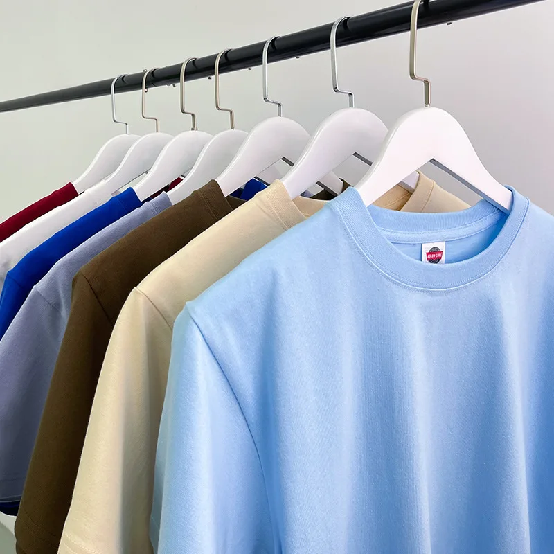 250g-Heavyweight-Crew-Neck-Printed-T-shirts-for-Men-100-Cotton-New-Solid-Color-Loose-Casual-Style-High-Quality-Custom-Knitted-1